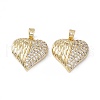 Brass Clear Cubic Zirconia Pendants KK-E068-VA126-2-2