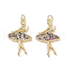 Brass Micro Pave Cubic Zirconia Pendants KK-E068-VB141-2