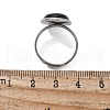 Half Round Natural Black Agate Finger Rings X-RJEW-M062-01P-05-3