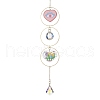 Heart Acrylic & Brass Ring Hanging Ornaments HJEW-JM02023-1