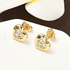 Brass Micro Pave Clear Cubic Zirconia Stud Earrings EJEW-D323-06G-3