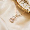 Brass Pave Clear Cubic Zirconia Gourd Shape Pendant Necklaces for Women YJ8780-4