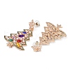 Christmas Tree Alloy Colorful Rhinestone & Plastic Pearl Dangle Stud Earrings for Women EJEW-L203-09KCG-2