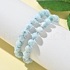 Round Natural Hemimorphite Beaded Stretch Bracelets for Men Women BJEW-B136-01B-1
