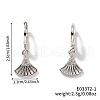 Fan-shaped Brass Rhinestone Hoop Earrings SE3801-1-1