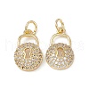 Brass Micro Pave Cubic Zirconia Pendants KK-E068-VB119-2