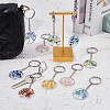 28Pcs 7 Colors Alloy Glass Keychains KEYC-FH00005-5