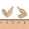 Rack Plating Brass Micro Pave Clear Cubic Zirconia Pendants KK-C037-01G-3