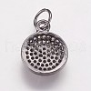Brass Cubic Zirconia Charms KK-P134-25B-2