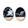 Opaque Resin & Walnut Wood Pendants RESI-T035-26-B02-2