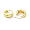 Brass Double Horn Hoop Earrings for Women EJEW-E273-05LG-2