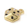 Brass Micro Pave Cubic Zirconia Charms KK-I276-39G-2
