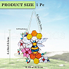 Honeycomb & Bees Stained Acrylic Window Hanger Panel HJEW-WH0069-29-2
