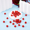 Beadthoven 50Pcs Cinnabar Beads CARL-BT0001-01-6