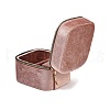 Mini Rectangle Velvet Jewelry Storage Zipper Boxes with Mirror Inside CON-Z009-04C-3