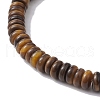 Natural Tiger Eye Disc Beaded Stretch Bracelets BJEW-JB09515-01-2