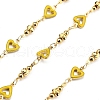 Brass Heart Link Chains KK-D368-03G-C-1