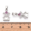 Brass Micro Pave Cubic Zirconia Pendants KK-N257-69P-3