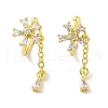Flower Brass Cuff Earrings EJEW-I305-59G-1