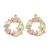 Rack Plating Alloy Enamel Pendants FIND-M020-03E-G-1