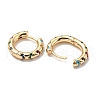 Brass with Colorful Cubic Zirconia Hoop Earrings EJEW-B035-30KCG-2