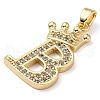 Rack Plating Brass Micro Pave Cubic Zirconia Pendants KK-D535-01B-RS-2