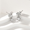 Brass Clear Cubic Zirconia Stud Earrings EJEW-Q014-31P-1
