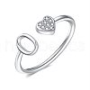 Adjustable Brass Rhinestone Cuff Rings for Women FS-WGEAD33-15-1