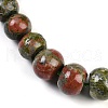 Natural Unakite Rondelle Graduated Beaded Necklaces for Women Men NJEW-K388-02G-2