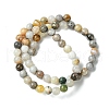 Natural Bamboo Leaf Agate Round Bead Strands G-M248-6mm-04-4