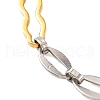 201 Stainless Steel Oval Link Chain Bracelets BJEW-B078-105GP-2