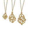 304 Stainless Steel Curb Chain Macrame Pouch Necklace Making NJEW-JN05072-02-1