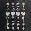 Synthetic Turquoise Starfish Turtle Beads Hanging Suncatchers HJEW-JM03446-3