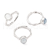 Oval Natural Amazonite Adjustable Rings RJEW-Q817-04P-09-1