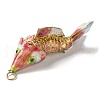 Brass Cloisonne Pendants KK-P251-A05-G-A-2