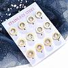 304 Stainless Steel Flat Round Stud Earrings EJEW-C099-23G-03-1