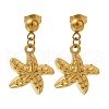 304 Stainless Steel Dangle Stud Earrings EJEW-P298-01C-G-4