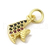 Real 18K Gold Plated Brass Pave Cubic Zirconia Pendants KK-M283-12A-02-2