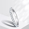 Rhodium Plated 925 Sterling Silver Moissanite Finger Rings for Women WG76D6D-02-1