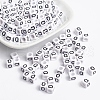 White Cube Letter Acrylic Beads X-PL37C9308-Q-1