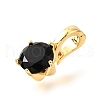 Brass Micro Pave Cubic Zirconia Charms KK-D356-05E-G-2