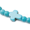 3Pcs 3 Colors Synthetic Turquoise Beaded Stretch Bracelets Sets for Women BJEW-JB11165-4