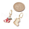 5Pairs 5 Styles Christmas Theme Alloy Enamel Dangle Earrings EJEW-JE05826-3
