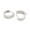 Rack Plating Brass Micro Pave Cubic Zirconia Hoop Earring Findings EJEW-C102-21B-P-2