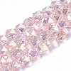 Electroplate Transparent Glass Beads Strands EGLA-T019-06N-1