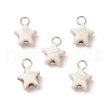 Crackle Opaque Acrylic Pendants PALLOY-JF03924-2