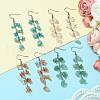 4 Pairs 4 Styles Natural Mixed Stone & Synthetic Turquoise Dangle Earrings for Women EJEW-TA00553-2