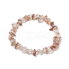 Natural Black Gold Rutilated Quartz Chip Beaded Stretch Bracelets for Men Women BJEW-JB11890-2