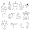 DICOSMETIC 24Pcs 12 Style 201 Stainless Steel Big Pendants and Filigree Joiners Links STAS-DC0003-01-1
