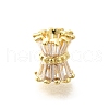 Rack Plating Column Brass Micro Pave Clear Cubic Zirconia Beads KK-Q040-12G-04-1